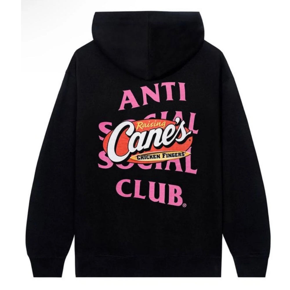 NWT Anti Social Social Club x Raising Canes Saucy Hoodie in Black